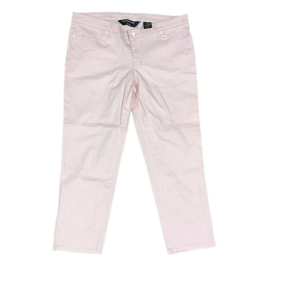 Norma Kamali Blush Pink Stretch Jeans Size 12